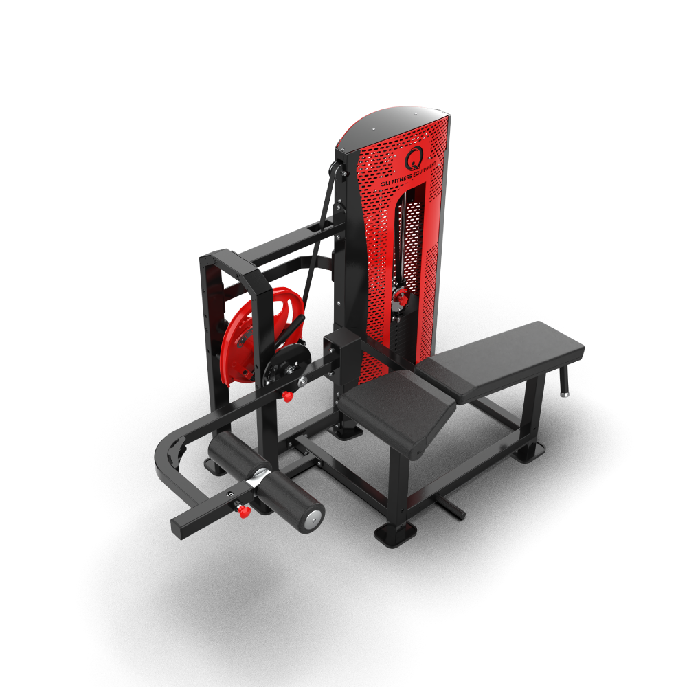 Elevated view of the QLI QPAPC84 with the contoured body pad, hand grips and leg lever
