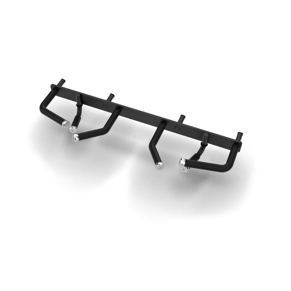 QLI Pull-Up Bar Attachment QPBA43, a multi-grip bar with angled rubber-gripped handles