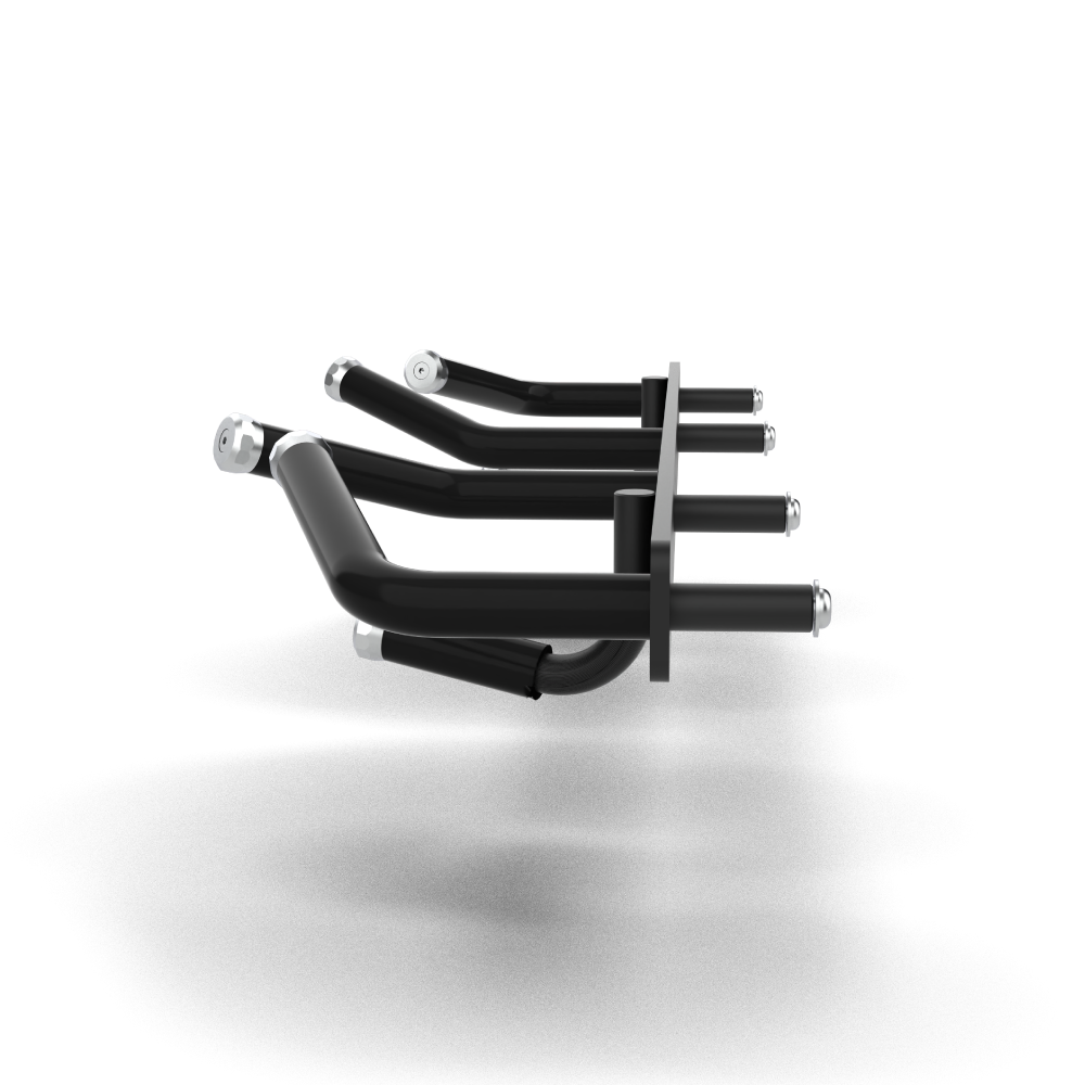 QLI QPBA43 pull-up bar attachment end-on, showing the angled neutral grips