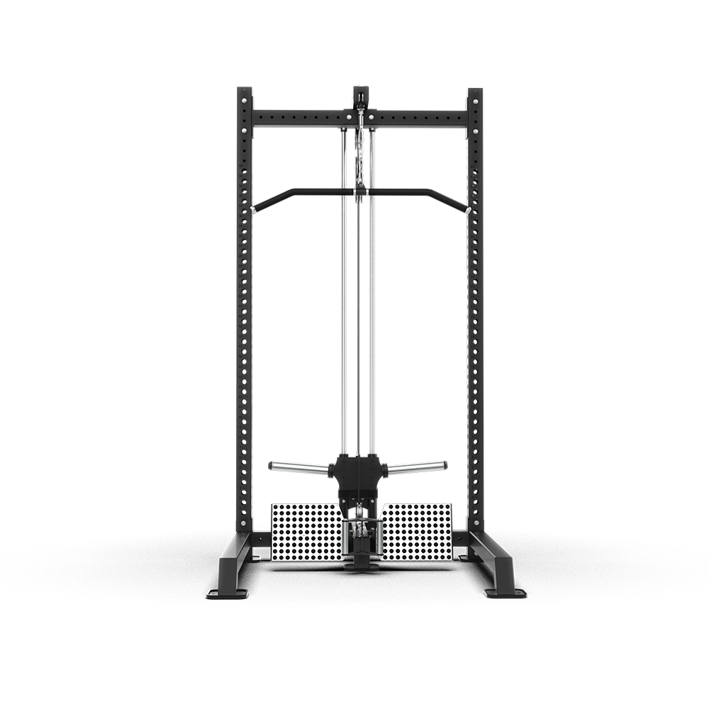 QLI QPLR050 from the front, showing the lat bar, cable and weight carriage