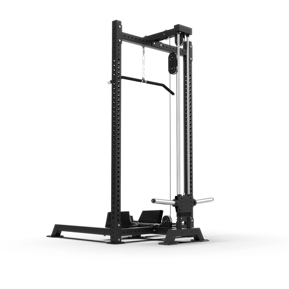 QLI QPLR050 from the rear, showing the plate-loading horn and top pulley