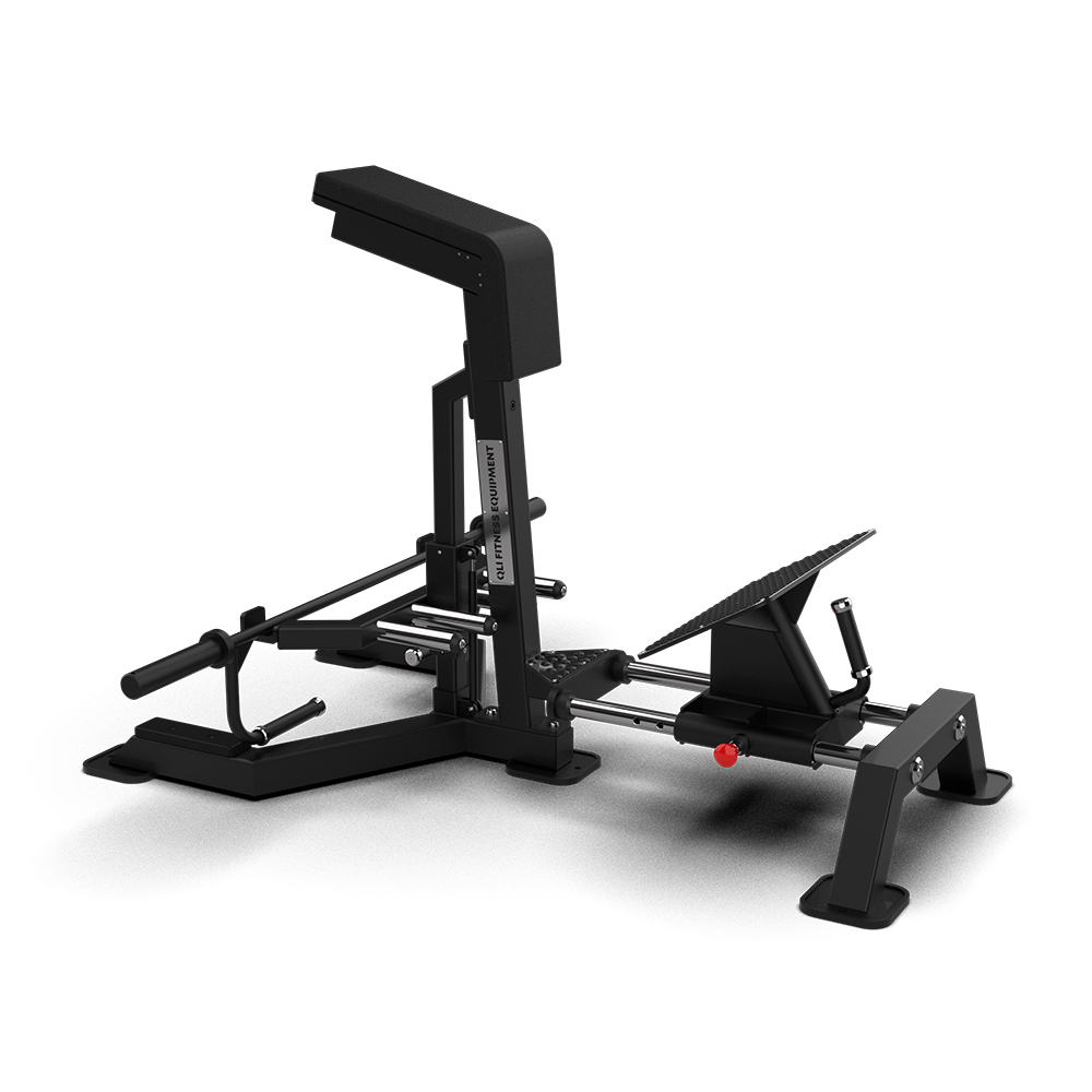 QLI QPLR70 lever row from the side, showing the height-adjustable chest support post