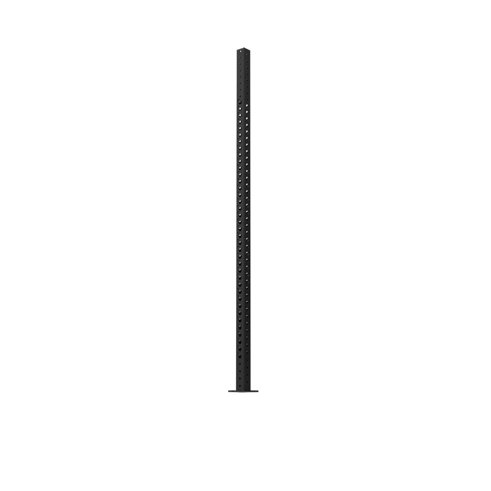 QLI Rig Upright QRU98, a 2510mm hole-punched steel upright on a 150 × 150mm base