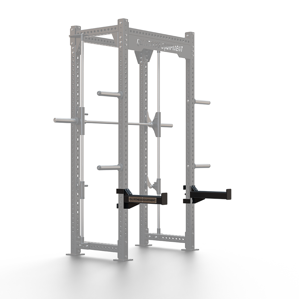 QLI QSA024 spotter arms highlighted on a power rack