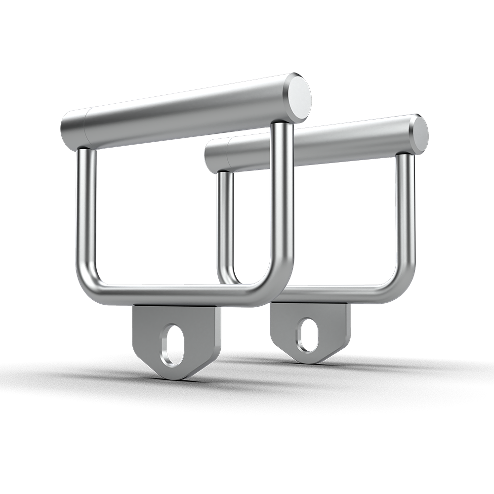 QLI QSH006 chrome stirrup handles from the front