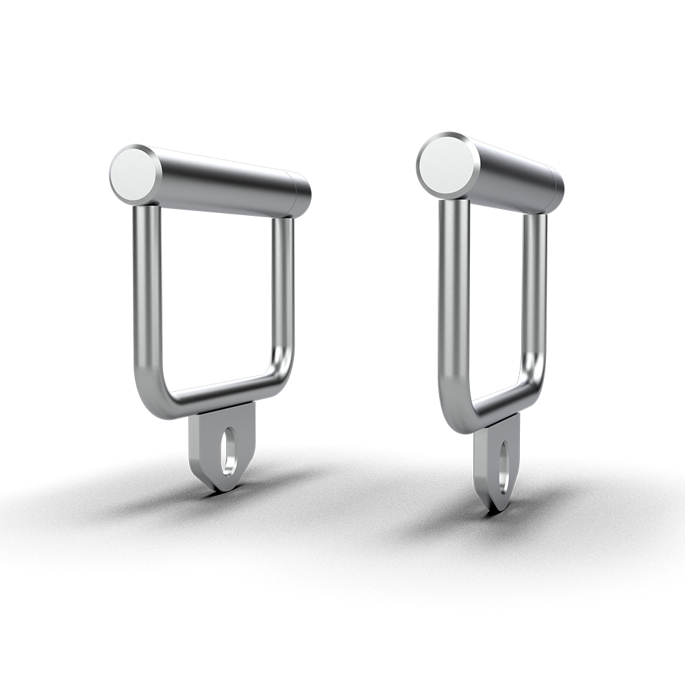 QLI QSH006 stirrup handles side profile, showing the attachment tabs