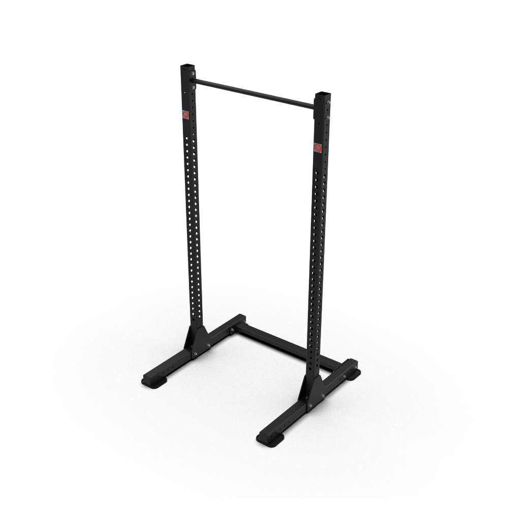 QLI QSPX1 squat stand from a high angle, showing its compact two-post footprint