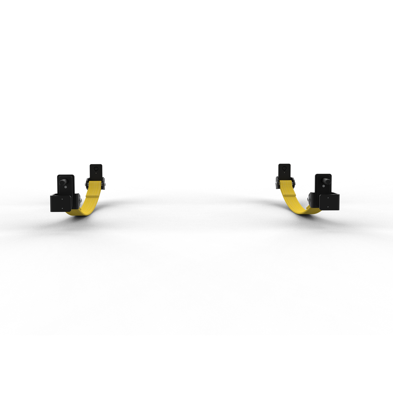QLI Safety Rack Strap Set QSRS49, two yellow safety straps with black steel end mounts