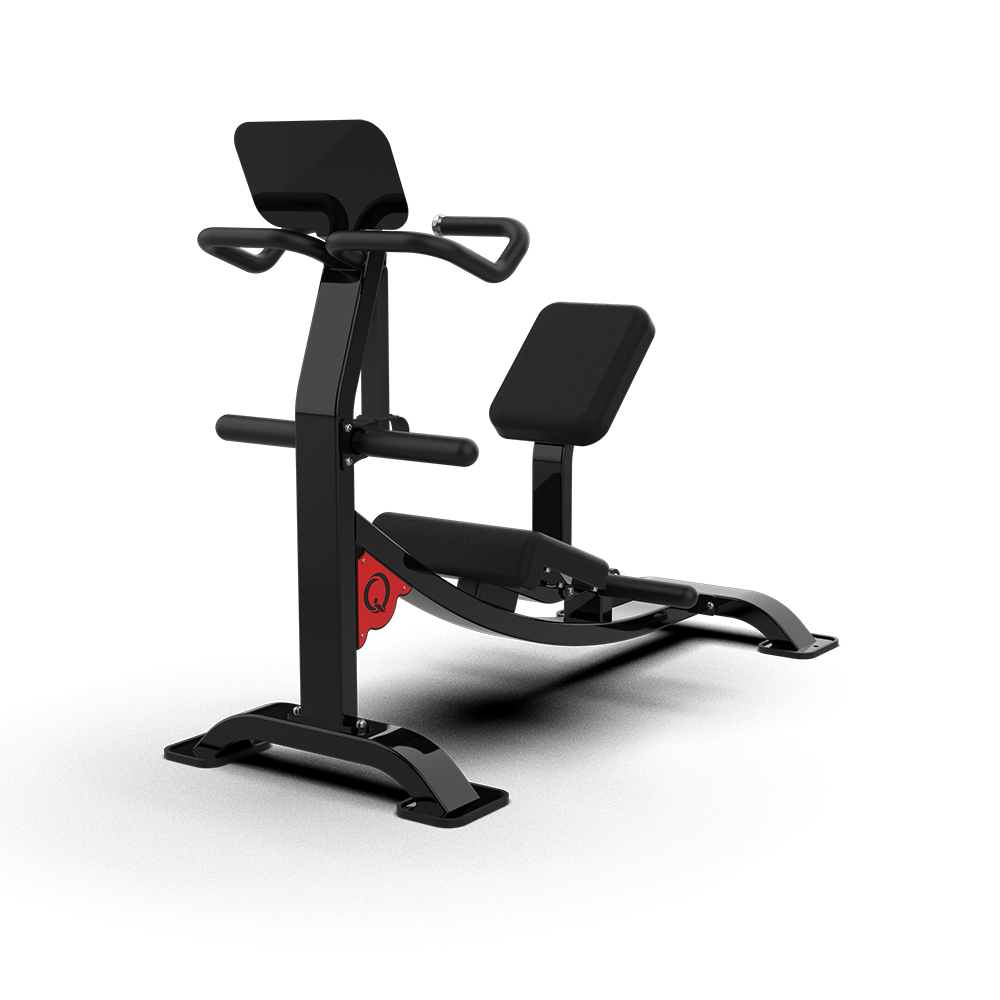 QLI QST060 stretch trainer from the front, showing the handle frame and red accents
