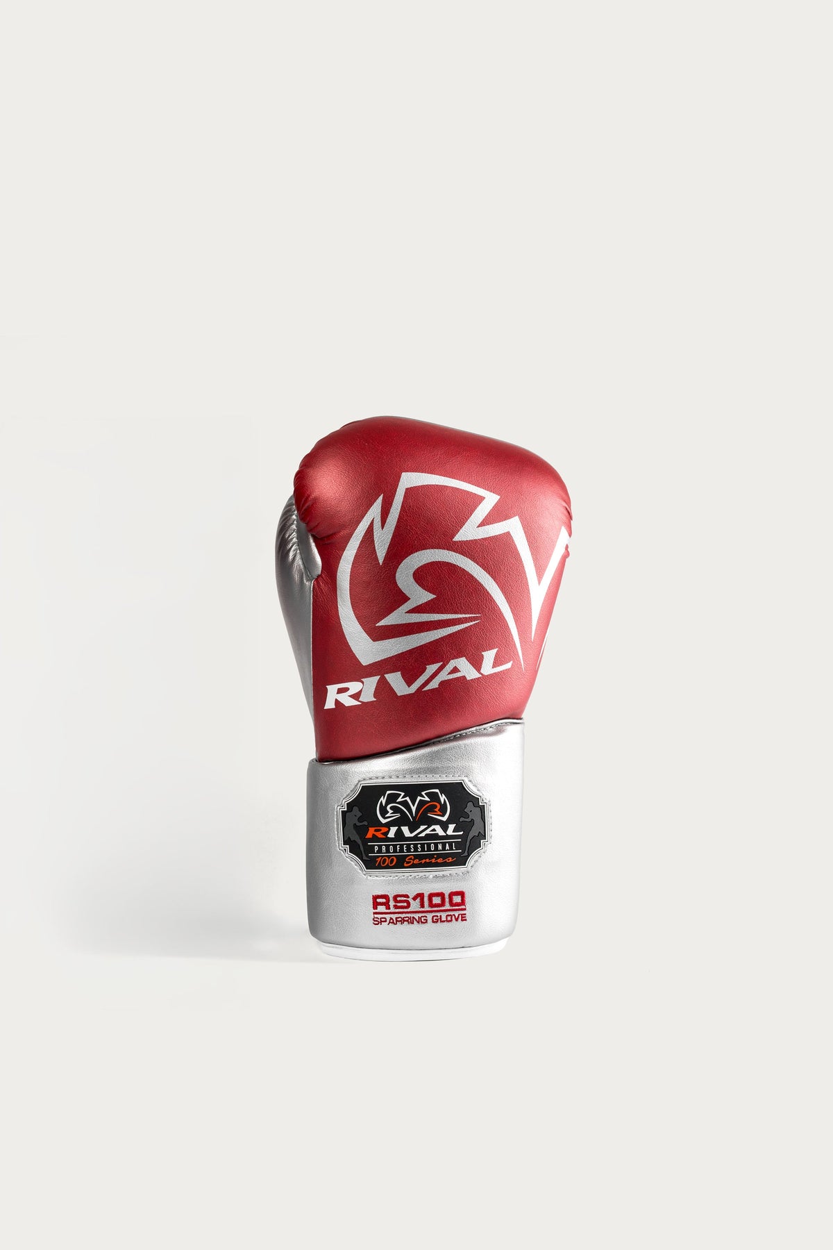 Rival RS100 Professional sparring gloves red and silver palm and lace detail