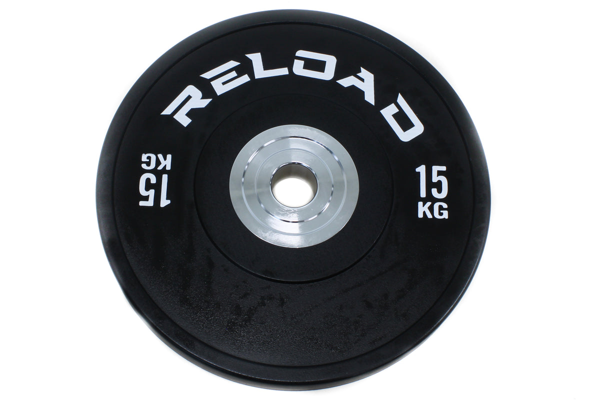 Reload Blackout 15kg competition bumper plate with reinforced steel hub