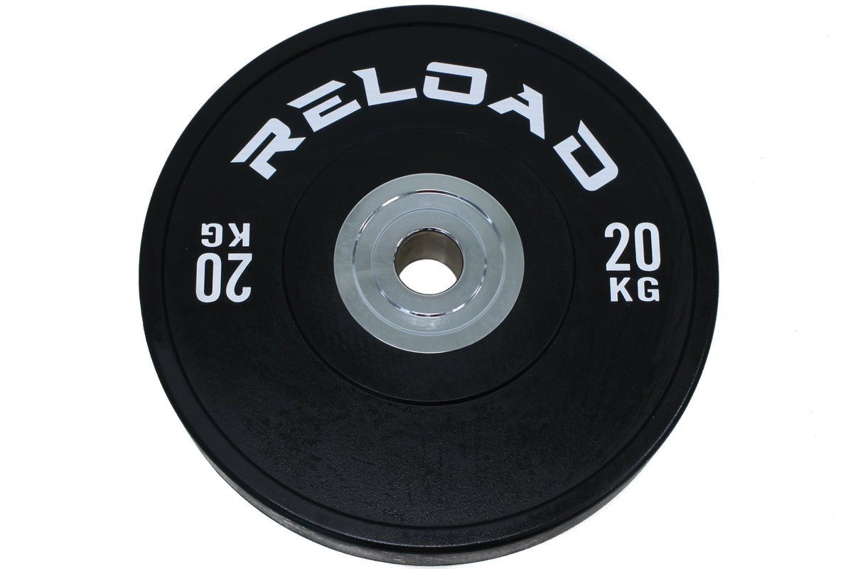 Reload Blackout 20kg competition bumper plate with reinforced steel hub