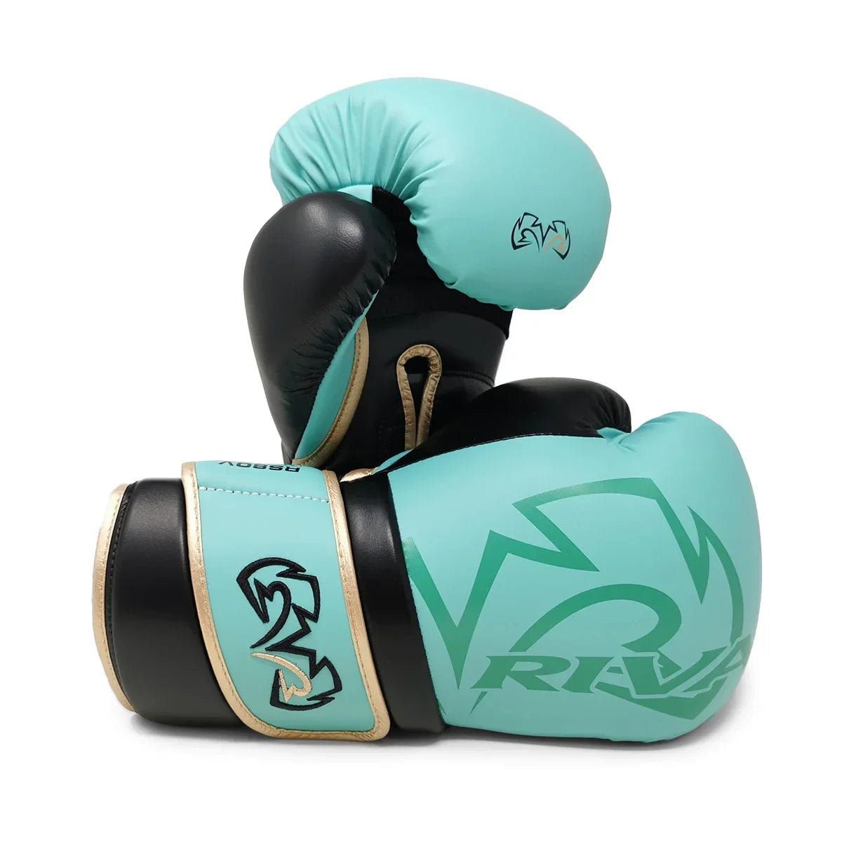 Rival RS80V Impulse sparring gloves aqua front view - Fitness Hero
