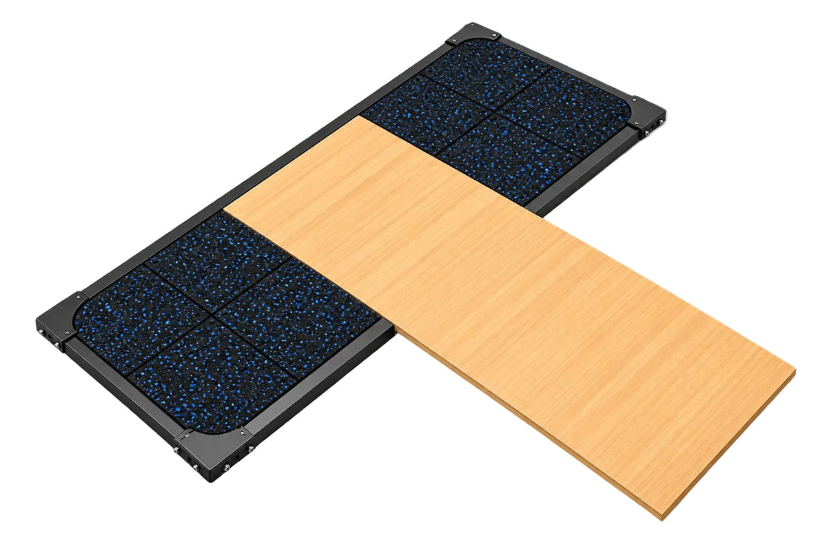 Reload Heavy Duty Weightlifting Platform gives barbell work a proper home: a 3100 x 2450mm steel-framed deck with a bamboo lifting surface