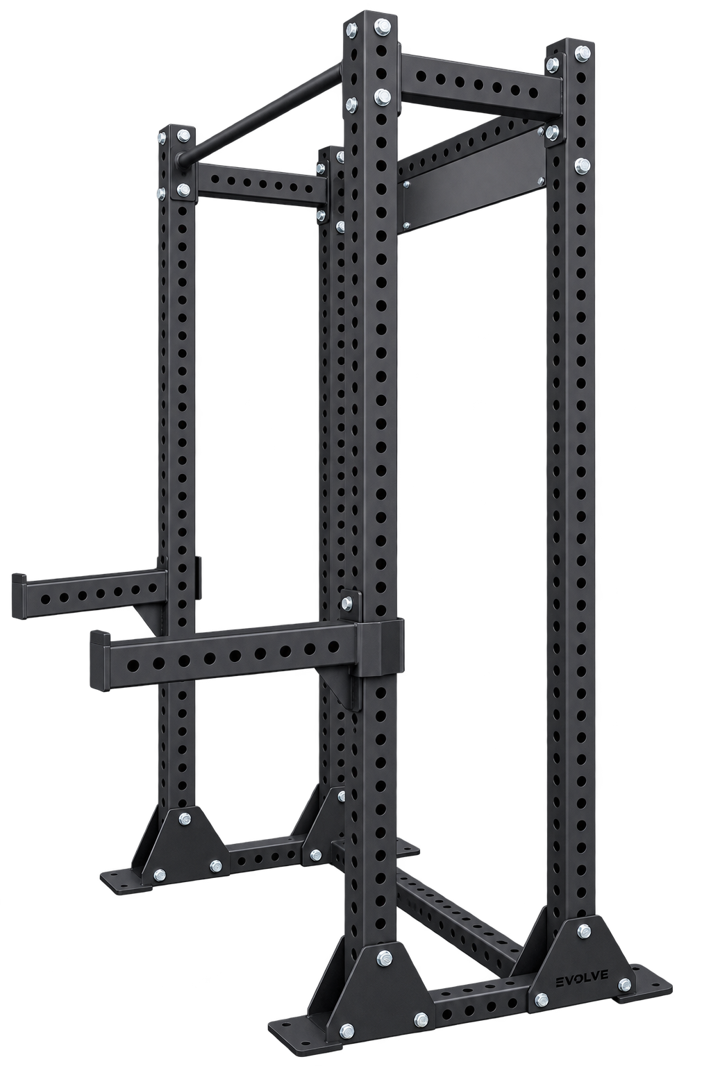 Heavy duty half rack with integrated plate storage pegs