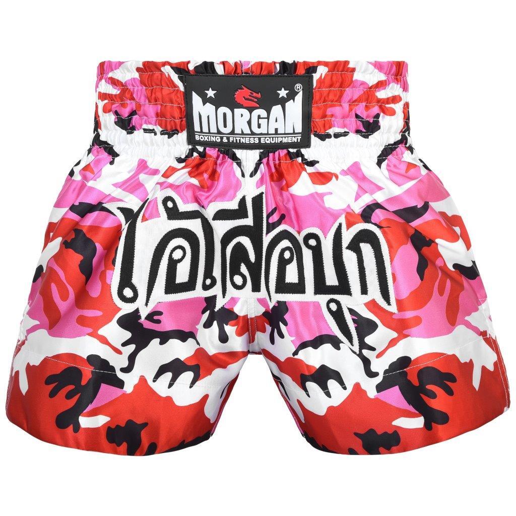 Morgan Pink Diabla Camo Muay Thai shorts, front view