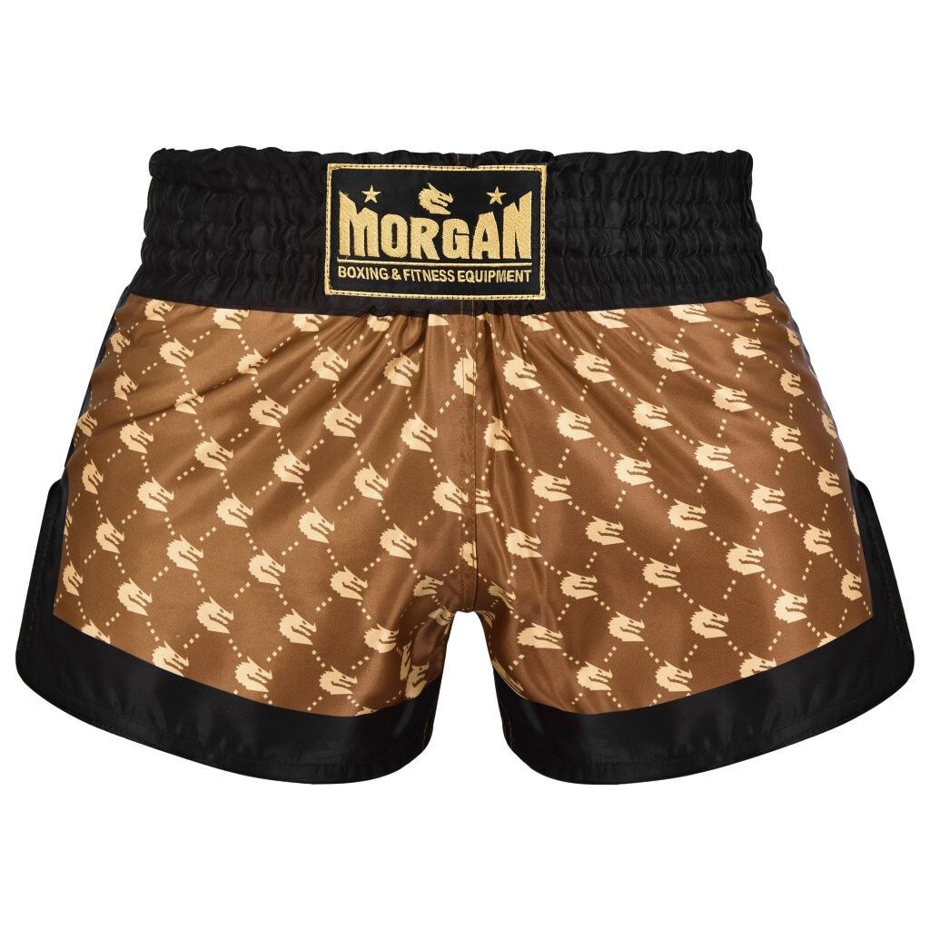Morgan 1918 Heritage High Cut Muay Thai Shorts Front and back view
