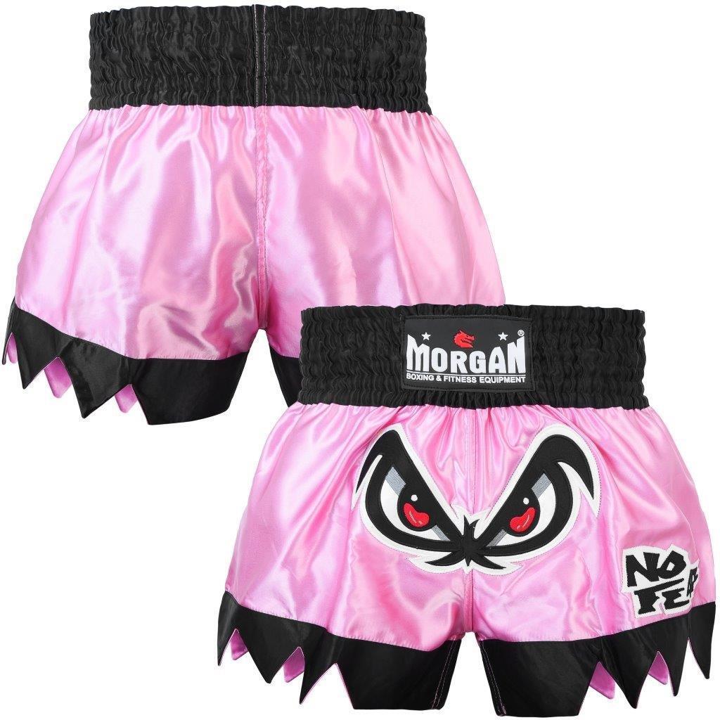 Morgan Fearless Girls Muay Thai shorts in pink, front view