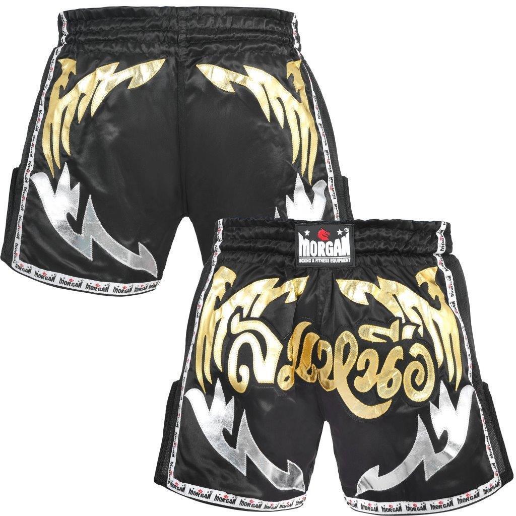 Morgan Elite Retro Muay Thai Shorts front and back view