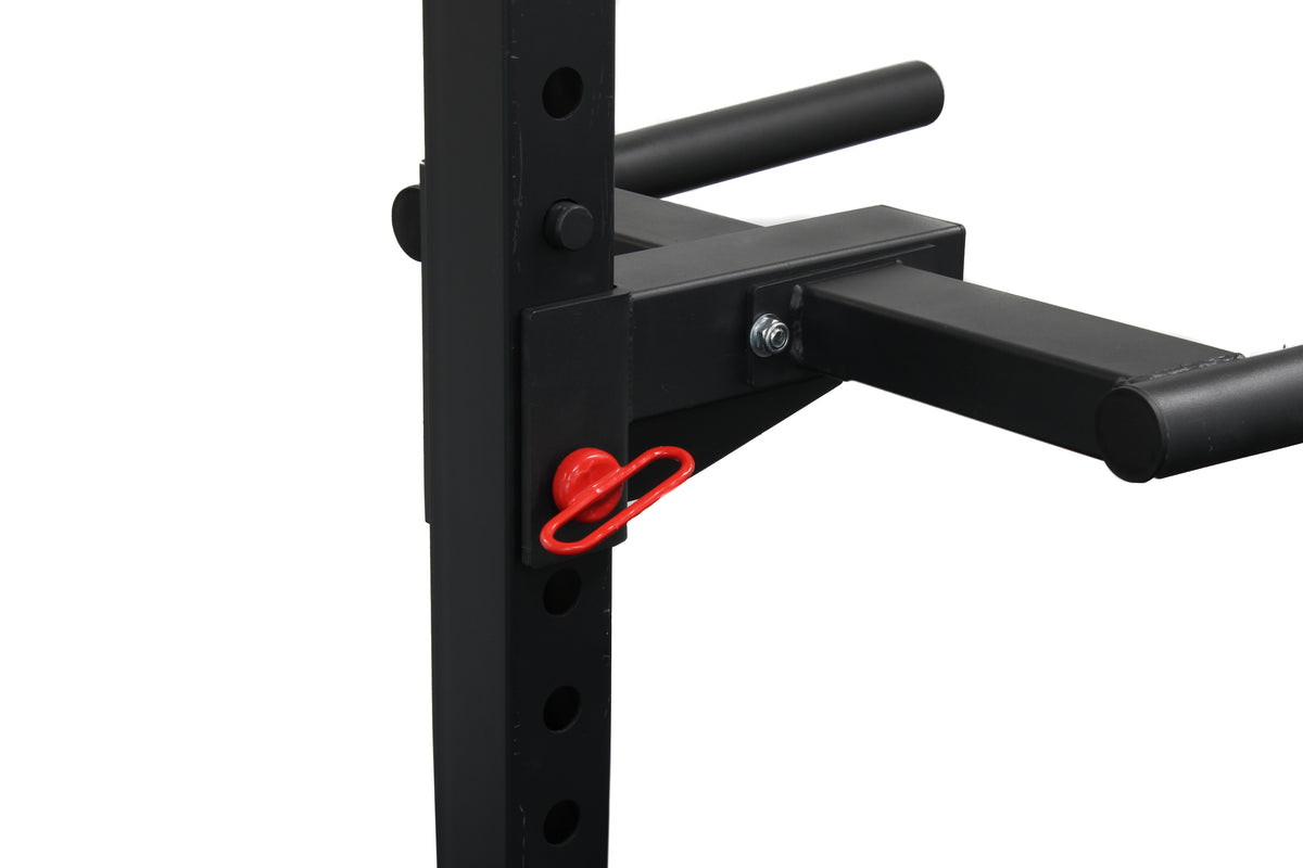 Reload SD33 dip attachment installed on the Onyx half rack upright hole system