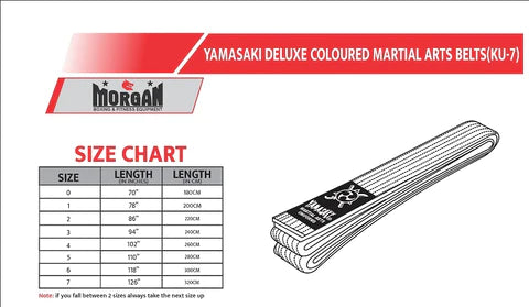Yamasaki Deluxe Coloured Martial Arts Belts | All Colours - Fitness Hero 