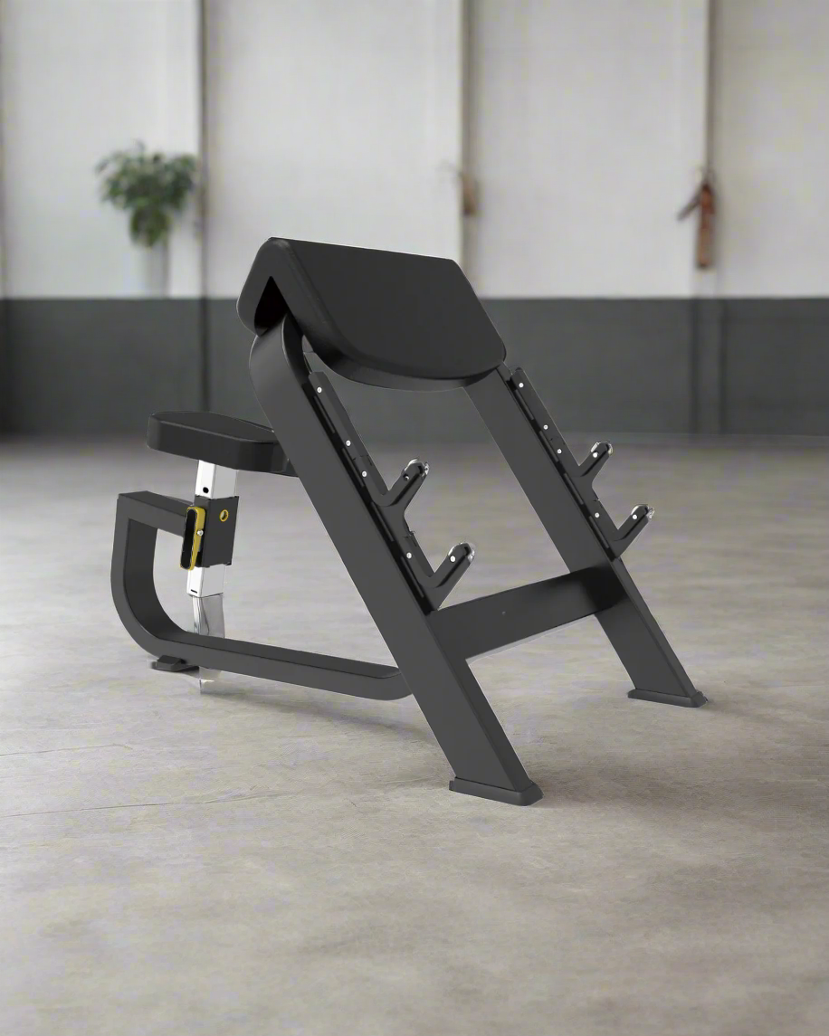 Synergy Series seated preacher curl bench - strict bicep curl station