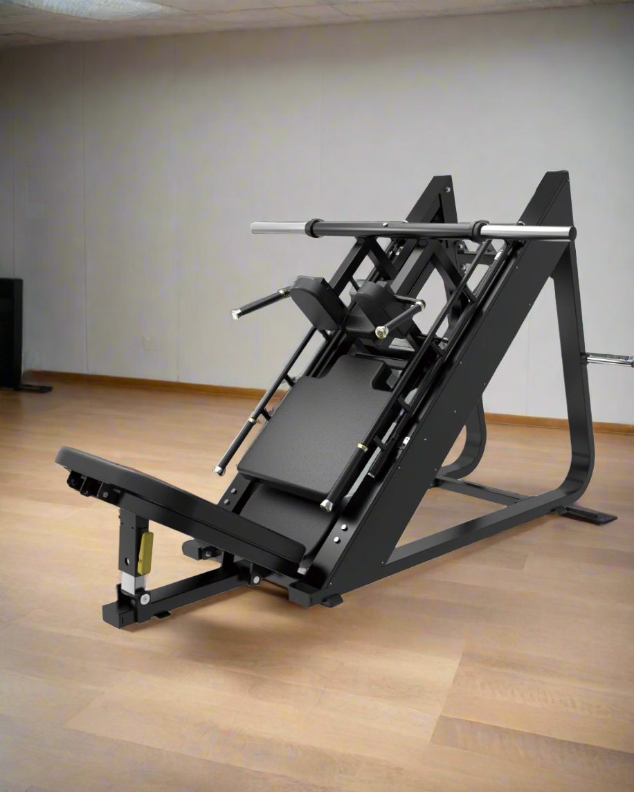 Synergy Series dual leg press and hack squat in home gym setting