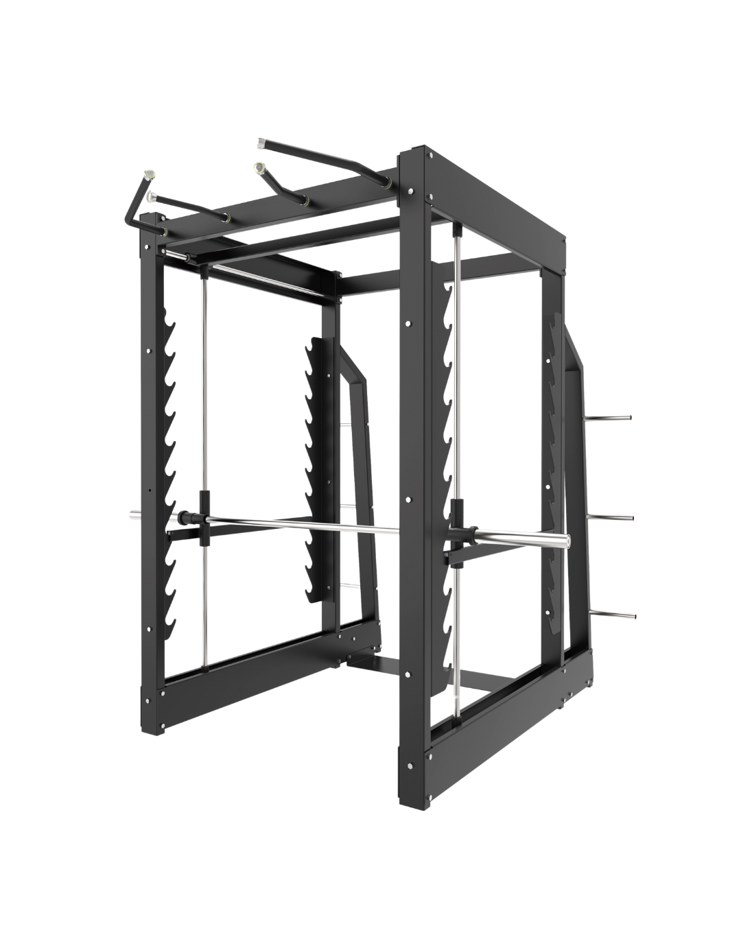 Commercial-grade Jones machine with built-in bar and safety catches