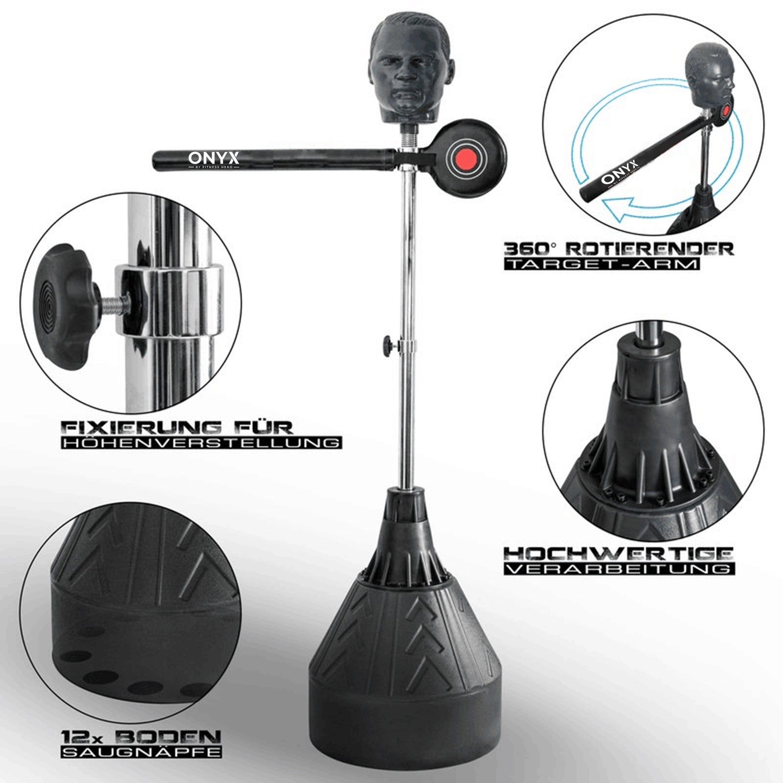 spinning reflex boxing bar with dummy head wall mount reflex trainer

