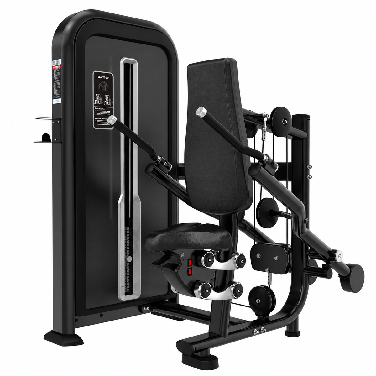 T-MAX Series seated dip pin loaded machine TY36 - commercial chest and tricep machine with 80kg weight stack