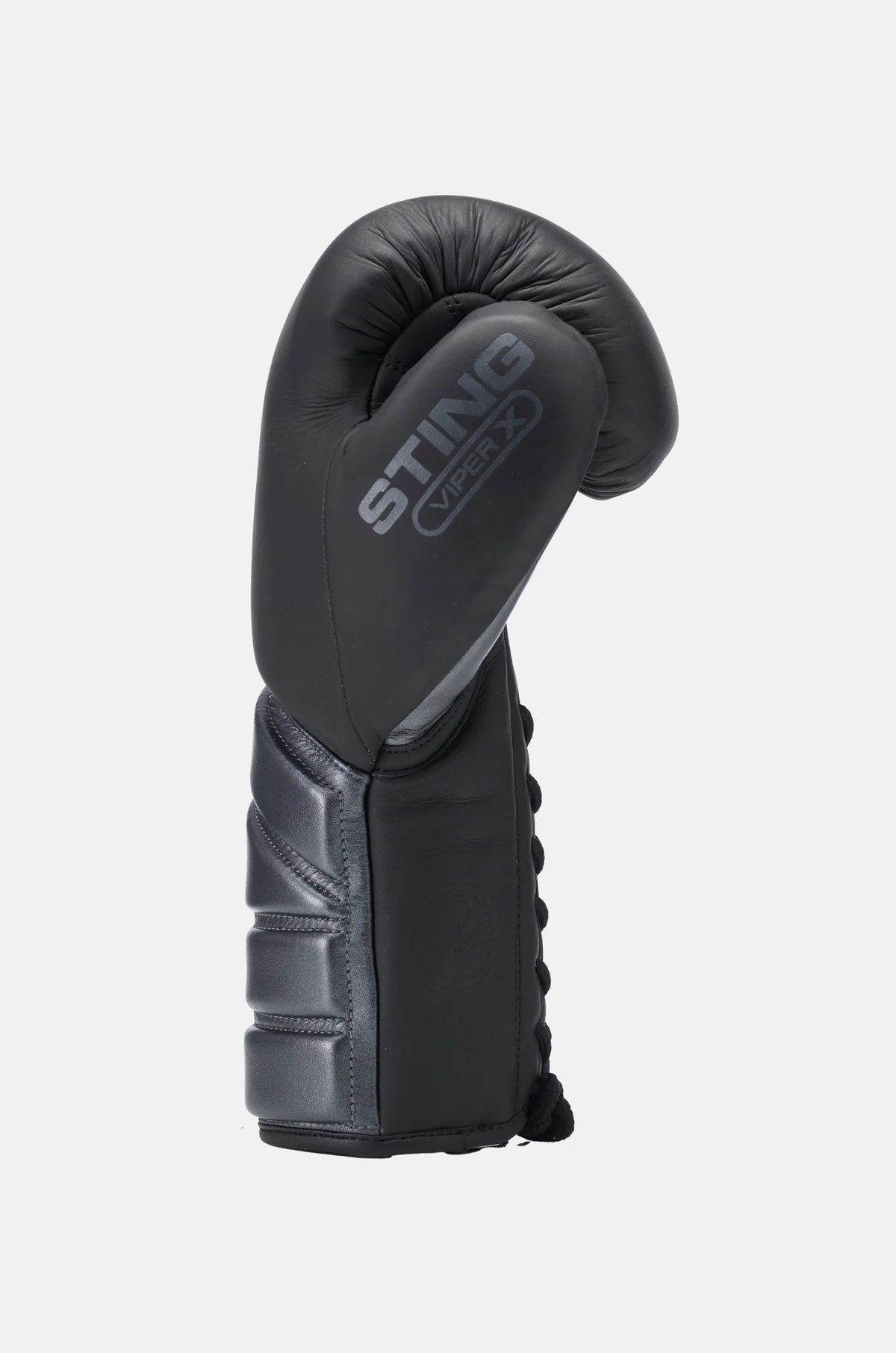 sting viper x sparring gloves Side view black grey