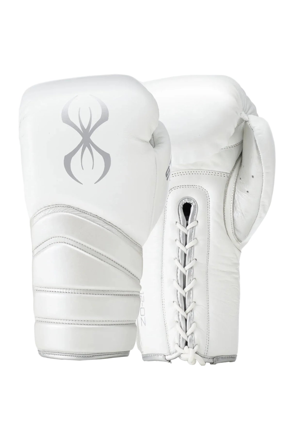 sting viper x lace up gloves white + silver