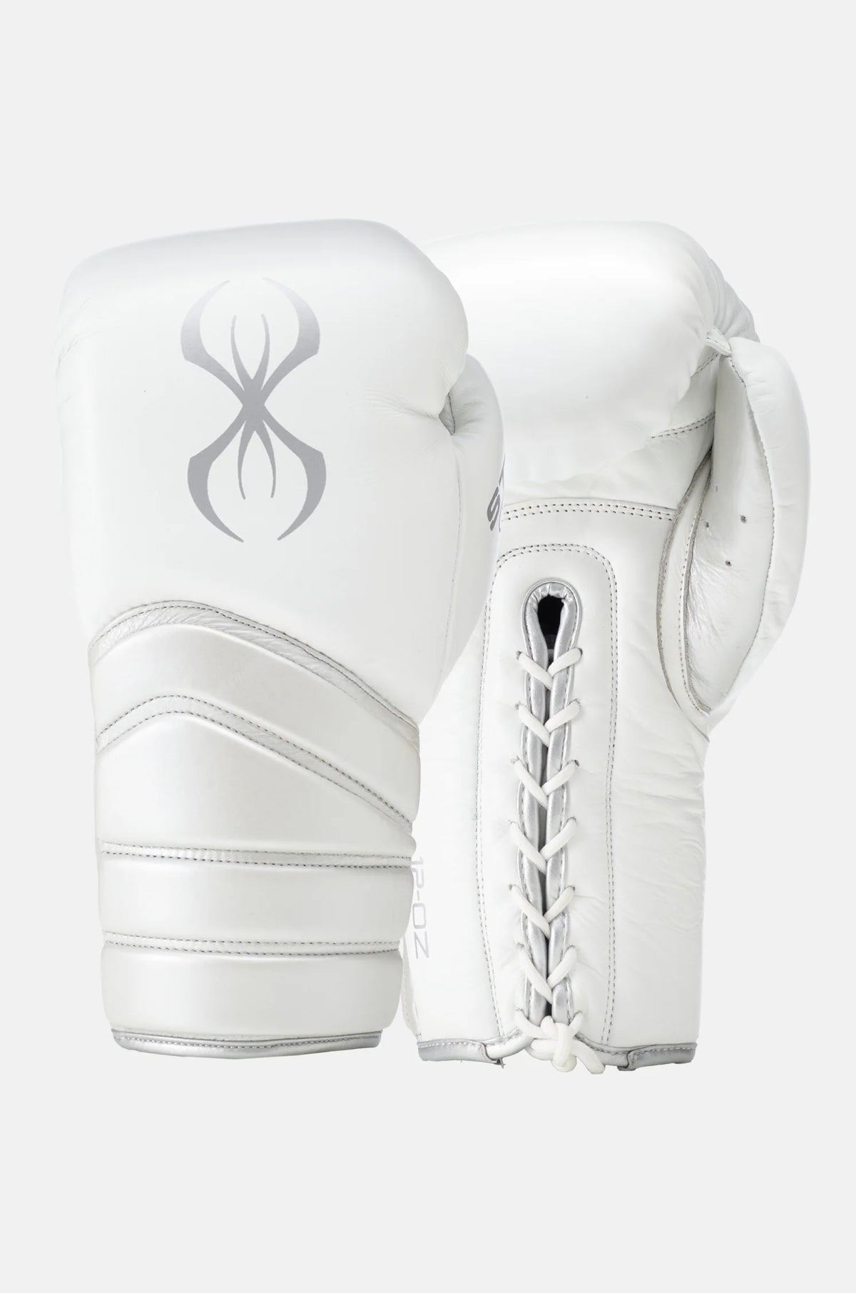 sting viper x lace up boxing gloves white silver sparring