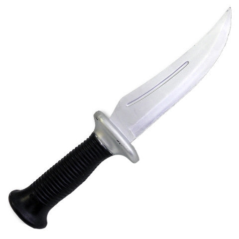 Morgan Rubber Combat Knife, side view of the rubber blade with blood groove