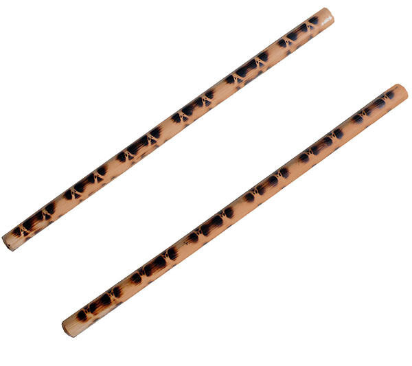 Morgan Burnt Style Eskrima / Kali Sticks, pair of 26 inch rattan sticks with tiger burn markings