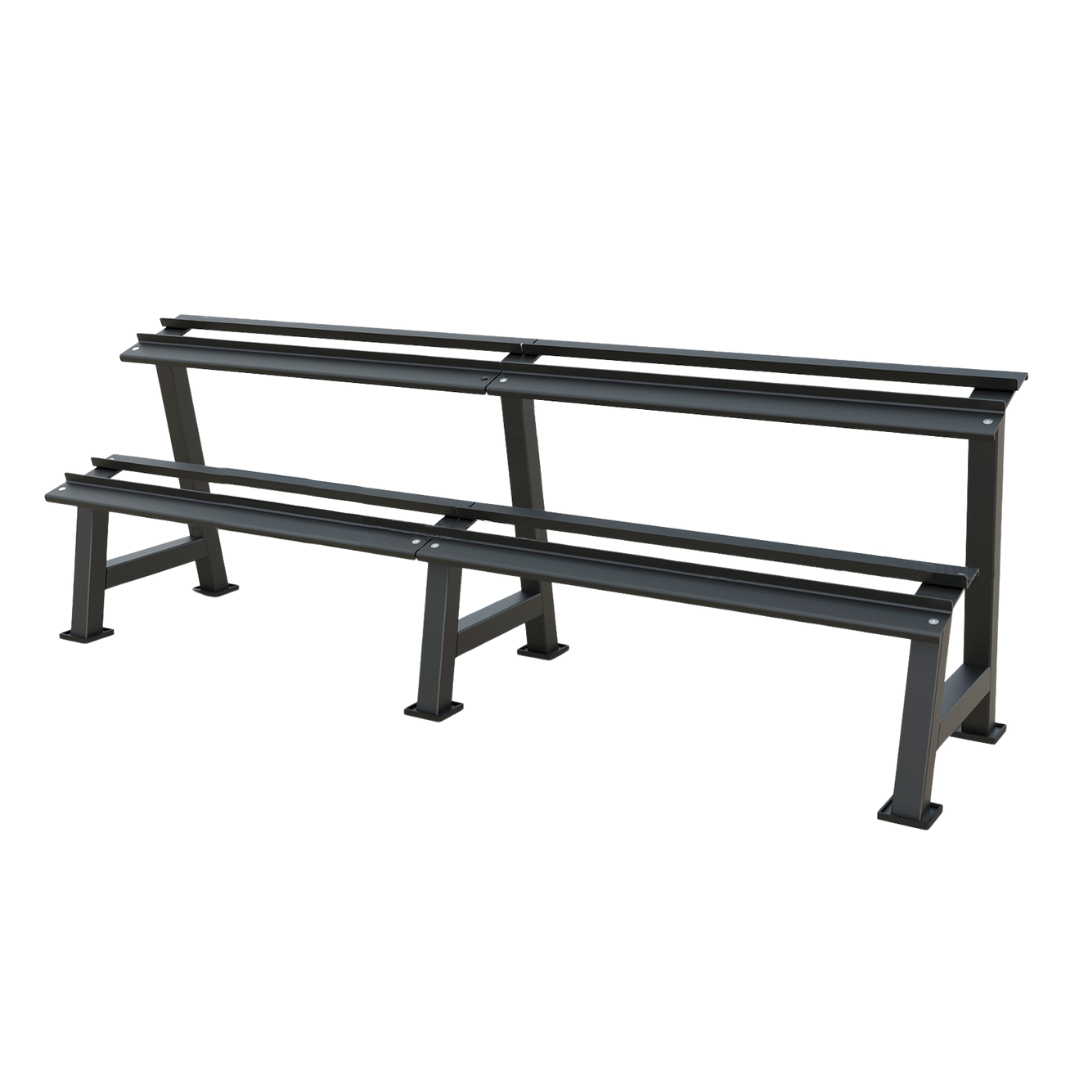 Commercial Grade 2-TierDumbbell Rack Front View