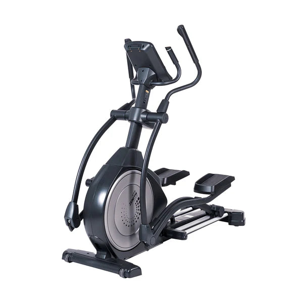 Self-generating elliptical cross trainer with built-in fan and USB port