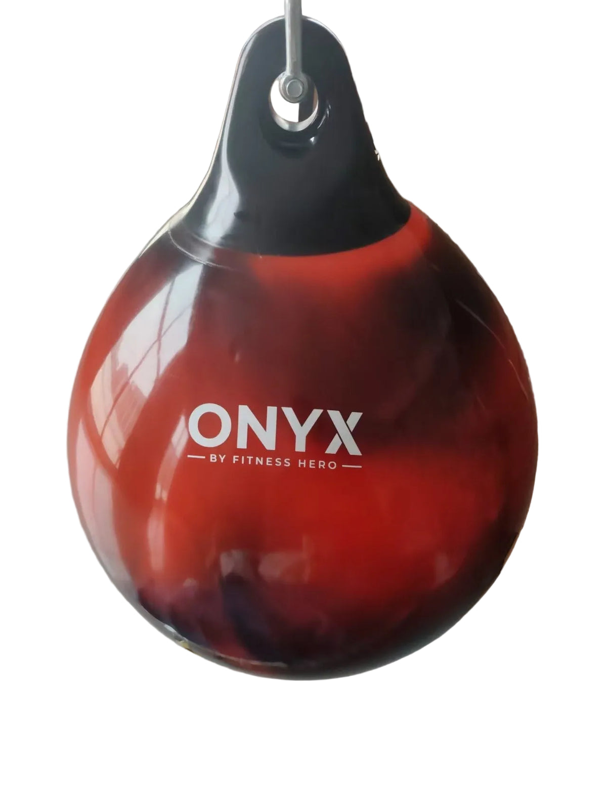 Onyx Flux water filled teardrop punching bag black and red