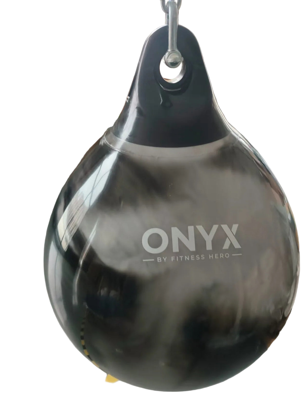Onyx Flux water filled teardrop punching bag black and white
