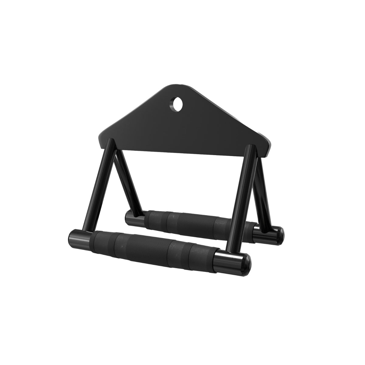Black seated cable row V-bar rubber handle cable attachment - Fitness Hero