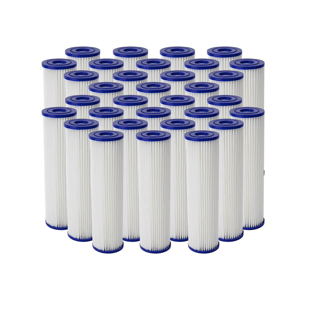 Pleated paper filtration cartridge for cold plunge system