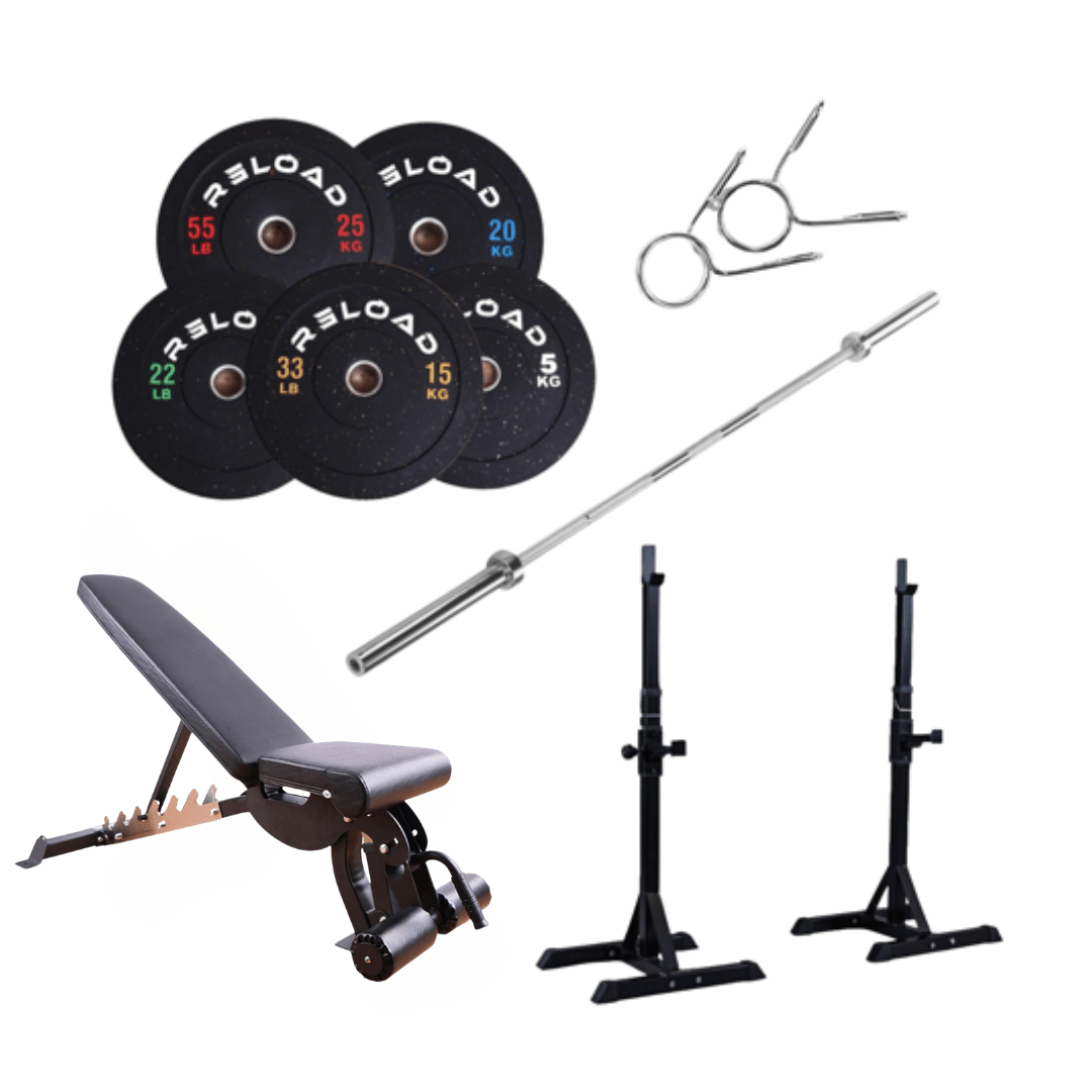 Commercial Squat Rack &amp; Bumper Plate Home Gym Package [Package 16]