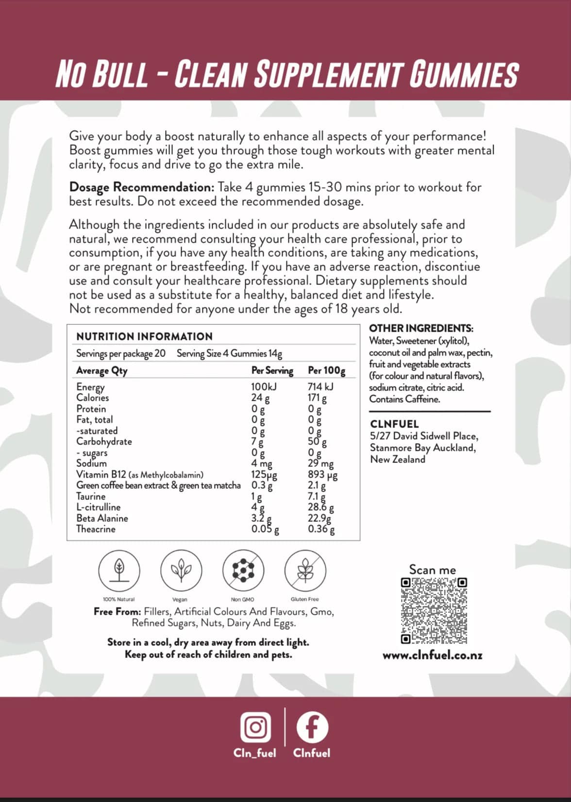 CLNFuel Pre-Workout Boost Gummies - Fitness Hero