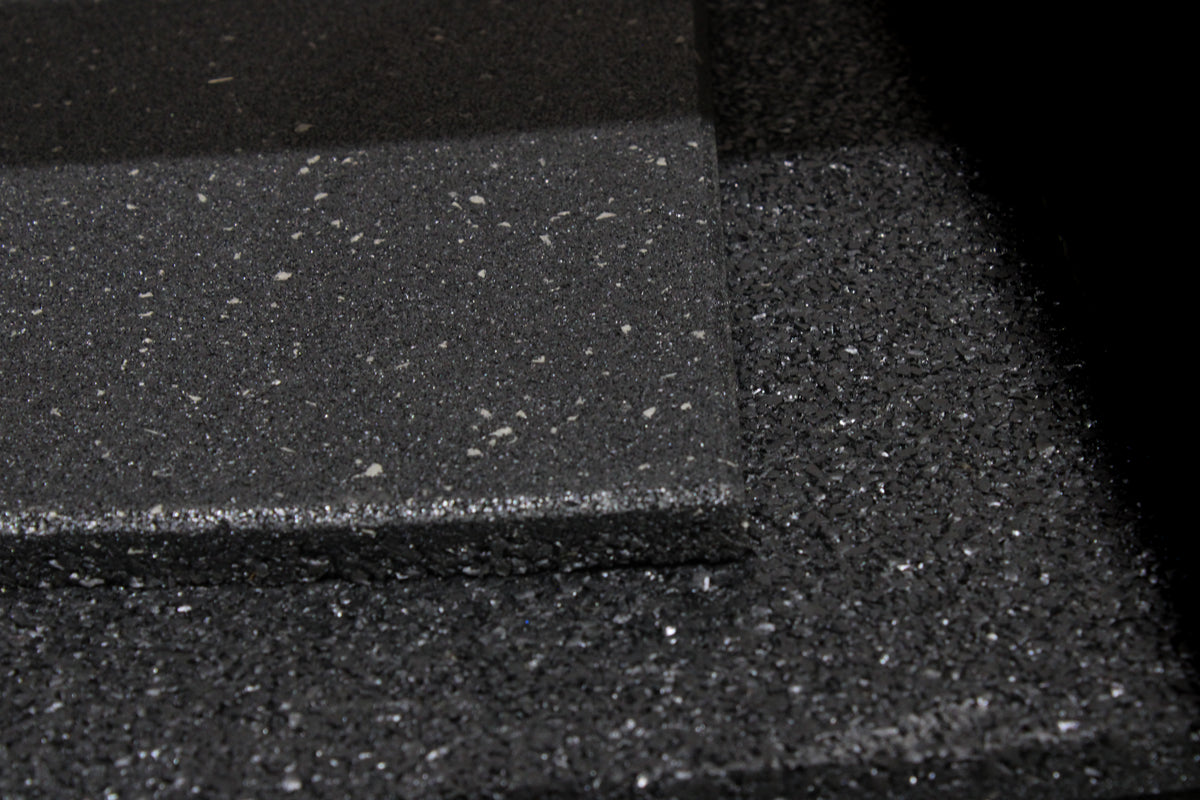 black fleck commercial gym flooring 15mm