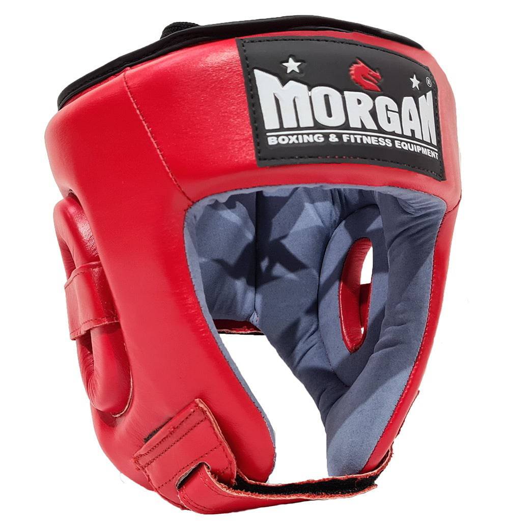 Morgan Platinum Open-Face Leather Head Guard - Fitness Hero