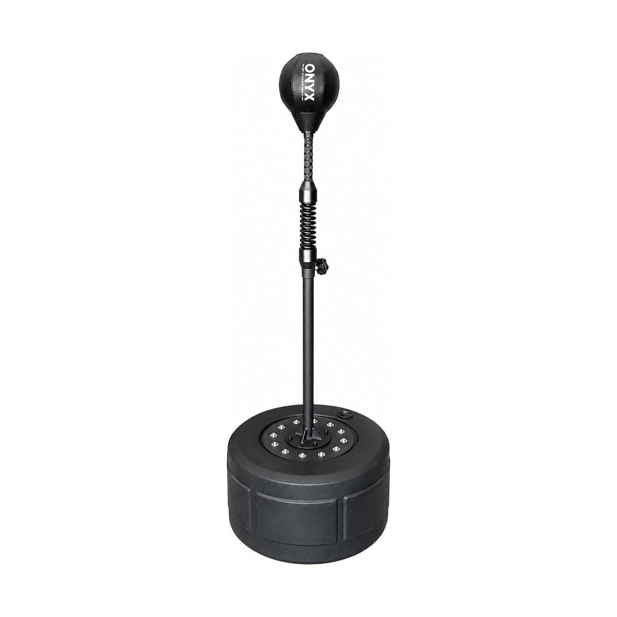 Onyx Cobra HD heavy duty free standing speed ball with leather ball, steel spring, locking collar and fillable base