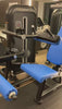 Video showing the Dual Leg Curl / Leg Extension Pin Loaded Machine [T-MAX Series] with blue seat black frame 