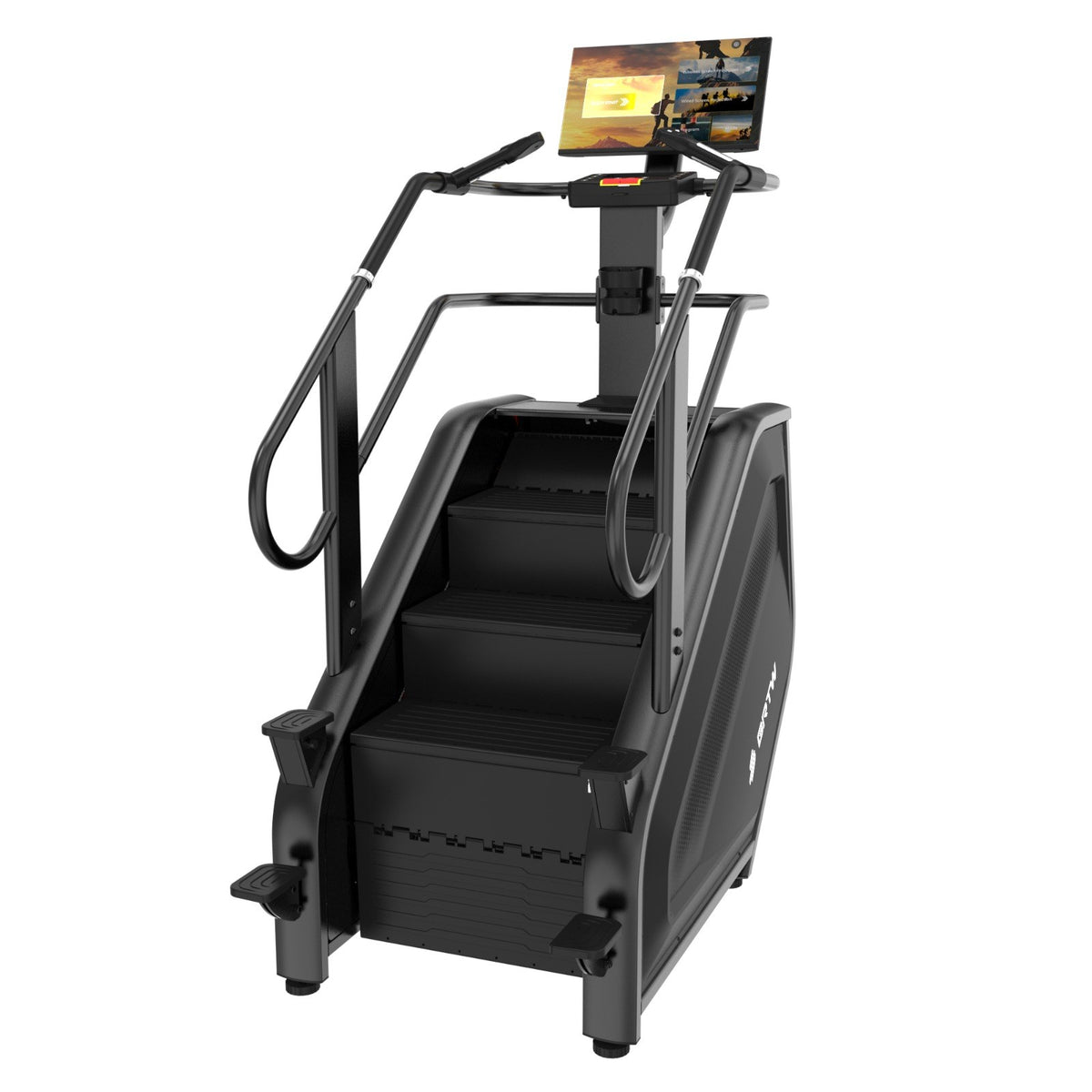 Reload Pro X-Series T500 commercial stair climber - LCD console version with colour touchscreen, revolving 3-step staircase and full-length handrails