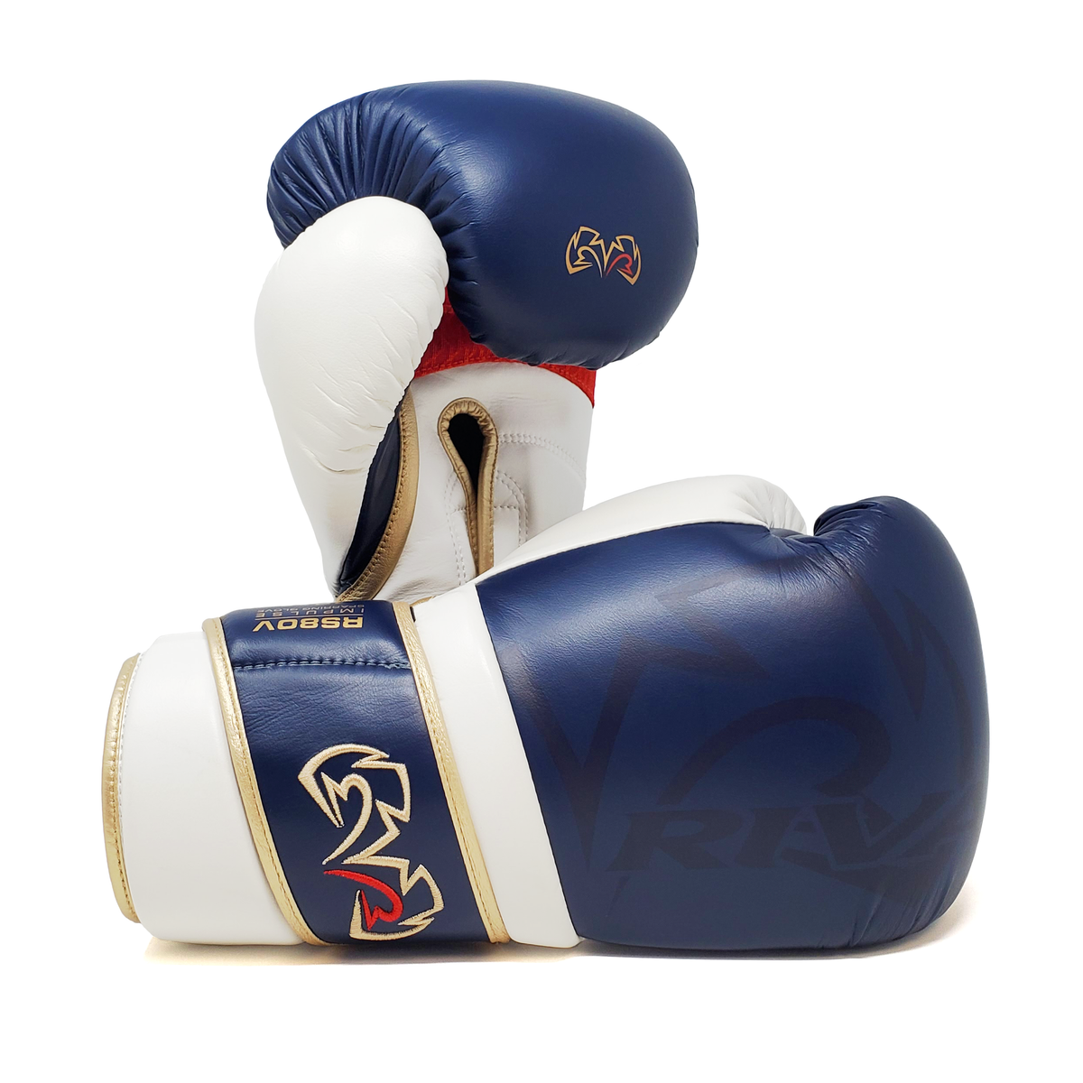 Rival RS80V Impulse sparring gloves navy front view - Fitness Hero