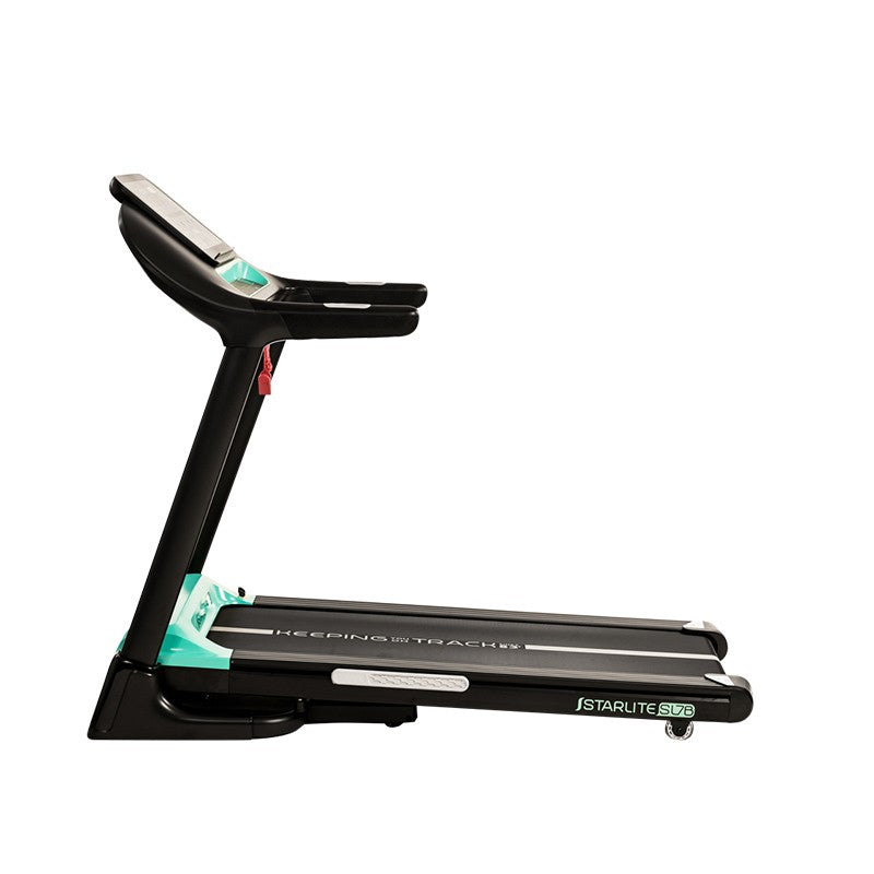 Side view of the Starlite SL7 Treadmill showcasing its sleek design.